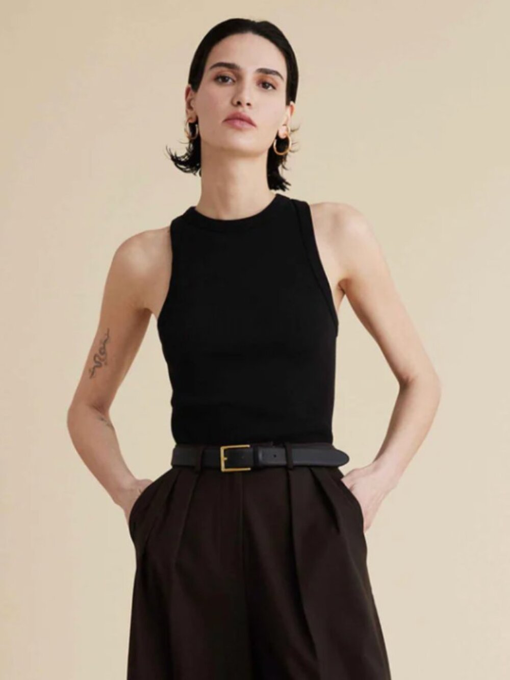 Soldout NYC The Not So Basic Tank in Black in Medium